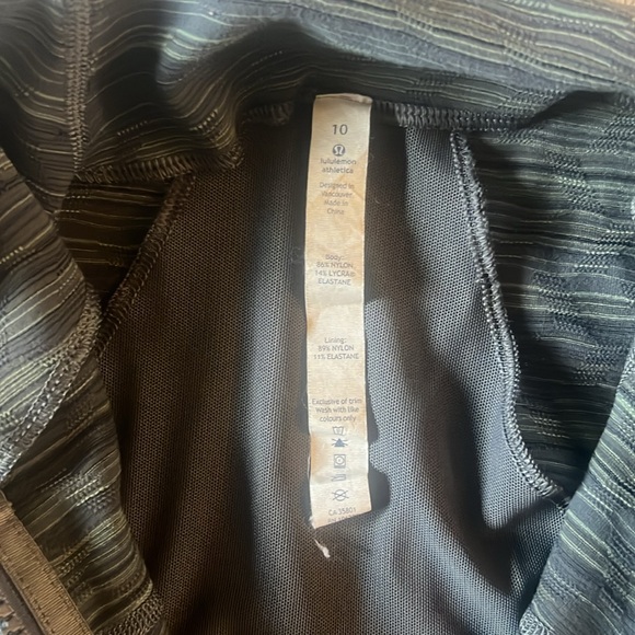 Lululemon Define Jacket Cyber Stripe Gator Green Black Size 10 - Picture 7 of 10